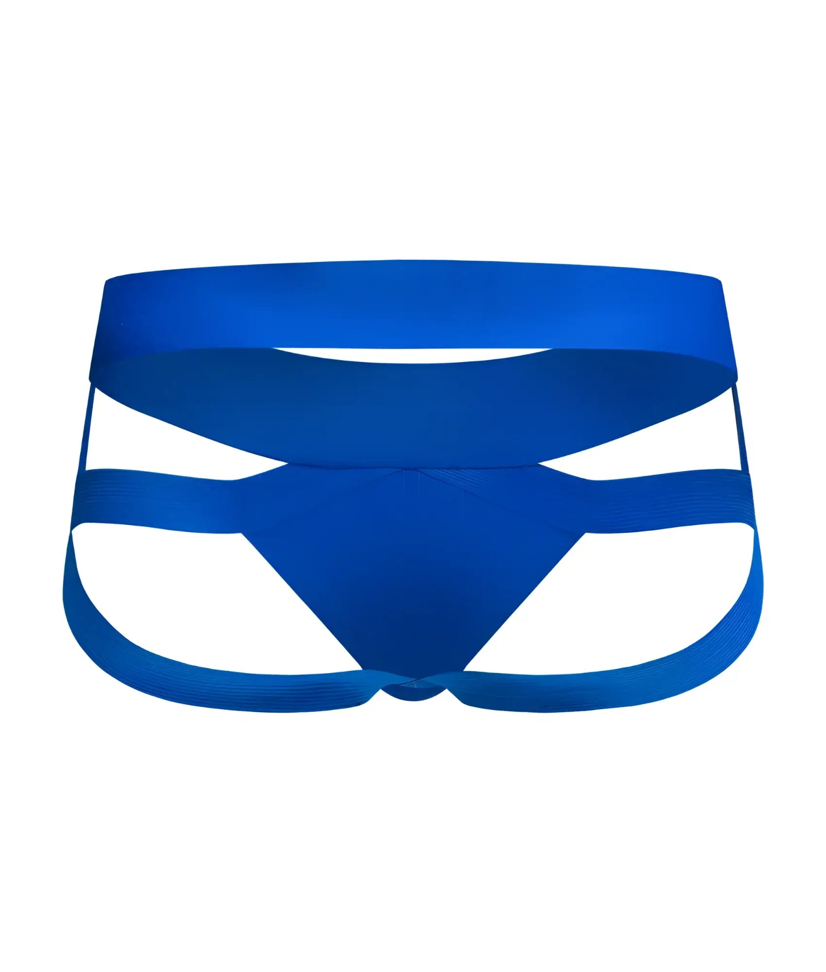 Men’s x jockstrap blue athletic briefs with a supportive strappy design for active wear