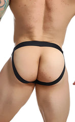Black elastic waistband briefs with a snug form-fitting design from mob fisherman jock collection