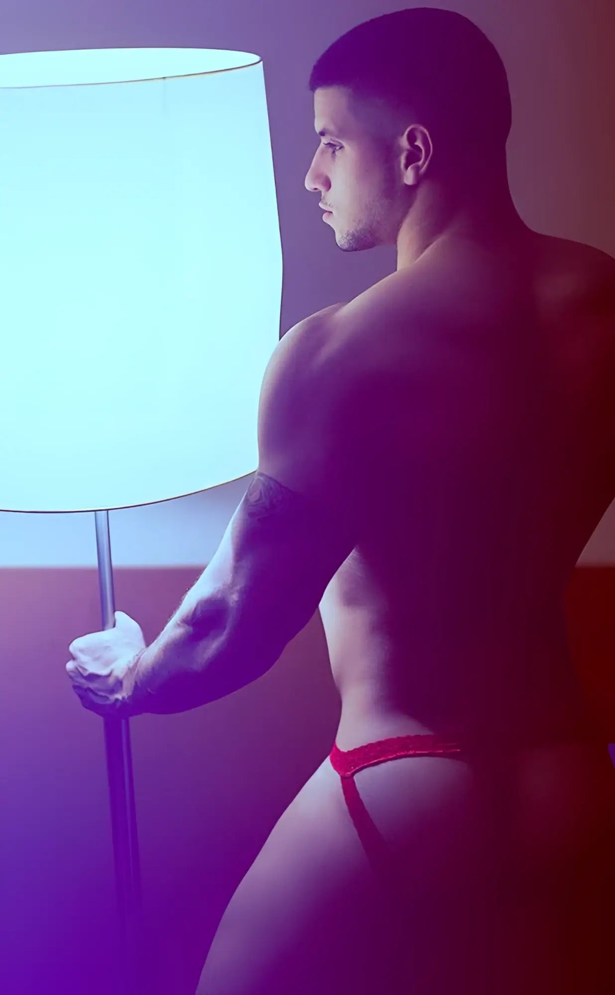 Red lace thong briefs from mob men’s lace jockstrap featuring delicate lace material and vibrant red color