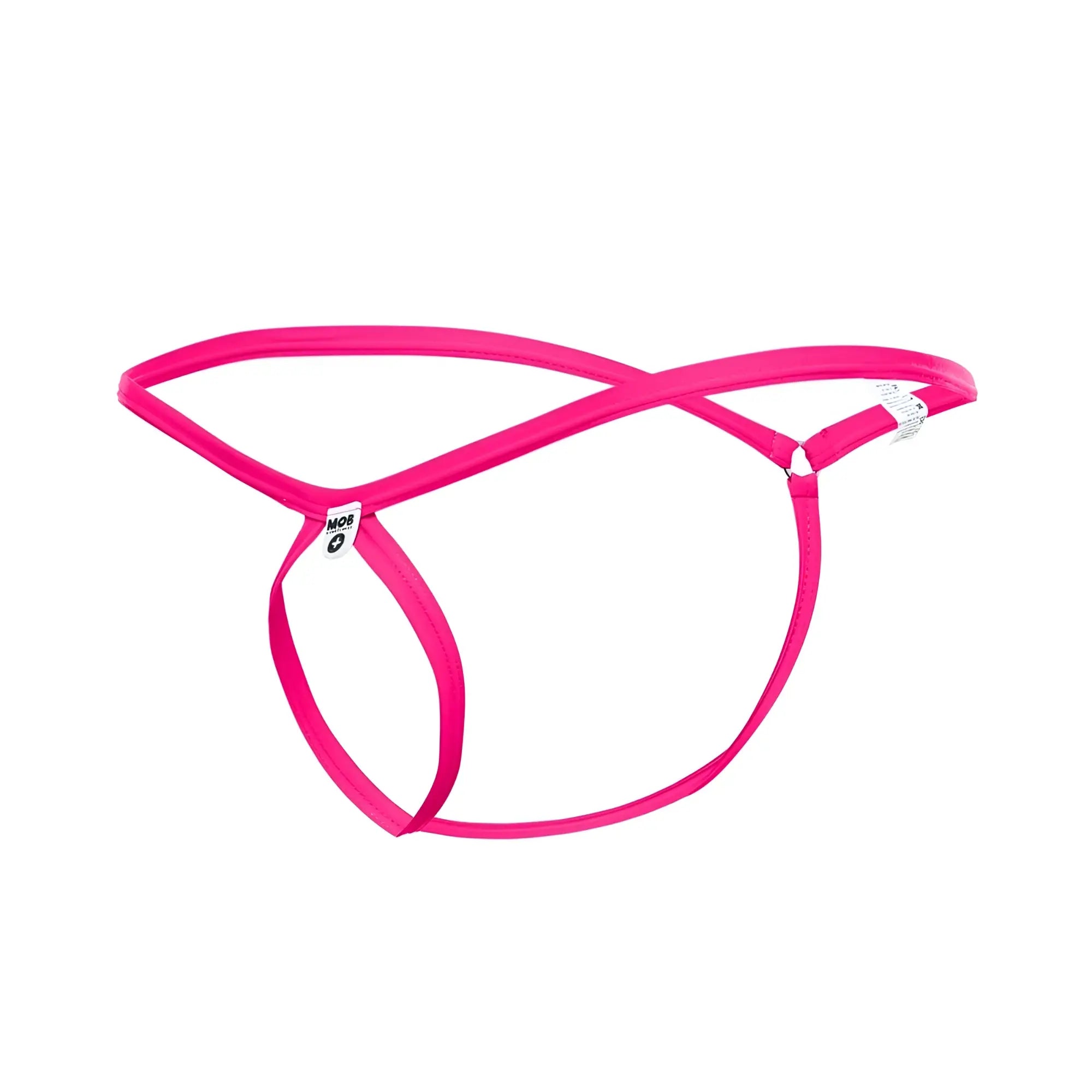 Bright pink sleek minimalist thong with modern design from mob mens tear drop string thong collection