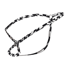 Mob men’s tear drop string thong mbl24 with black and white checkered braided leash and metallic clasp