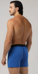 Modern boxer blue boxer shorts with black elastic waistband soft breathable fabric for comfortable everyday wear