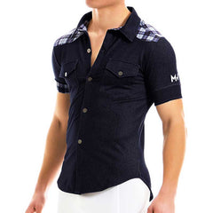 Chemise à manches courtes en jeans Modus Vivendi Bleu 12941 Taille L