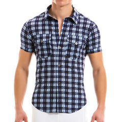 Chemise à manches courtes en jeans Modus Vivendi à carreaux 12941 Taille L