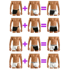 Black and white modus vivendi twin mini boxer briefs with contrasting waistband and brand logo size l