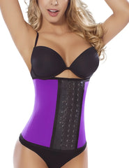Moldeate 8031 purple and black waist trainer with adjustable central lacing designed for workout waist cinching