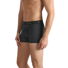 Black pinstripe mossimo ricky trunk briefs with a matching elastic waistband featuring wesbro logo size m