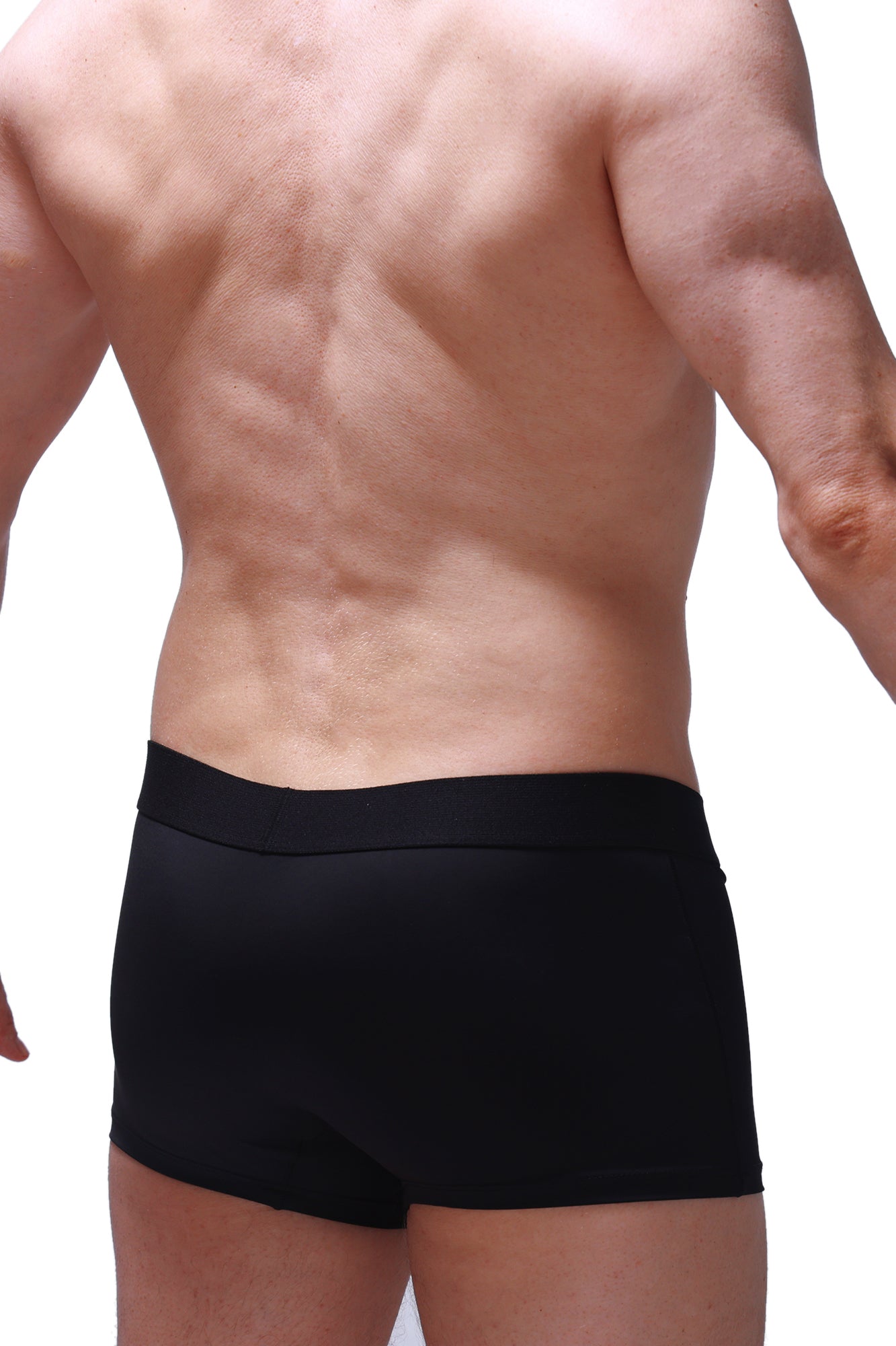 PetitQ boxer hang black athletic briefs with smooth form-fitting fabric and elastic waistband for comfortable support
