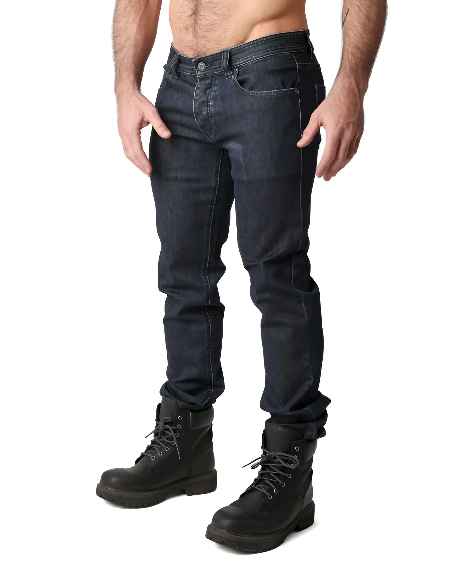 Np jean dark indigo slim fit denim jeans with classic five pocket design and comfortable stretch material