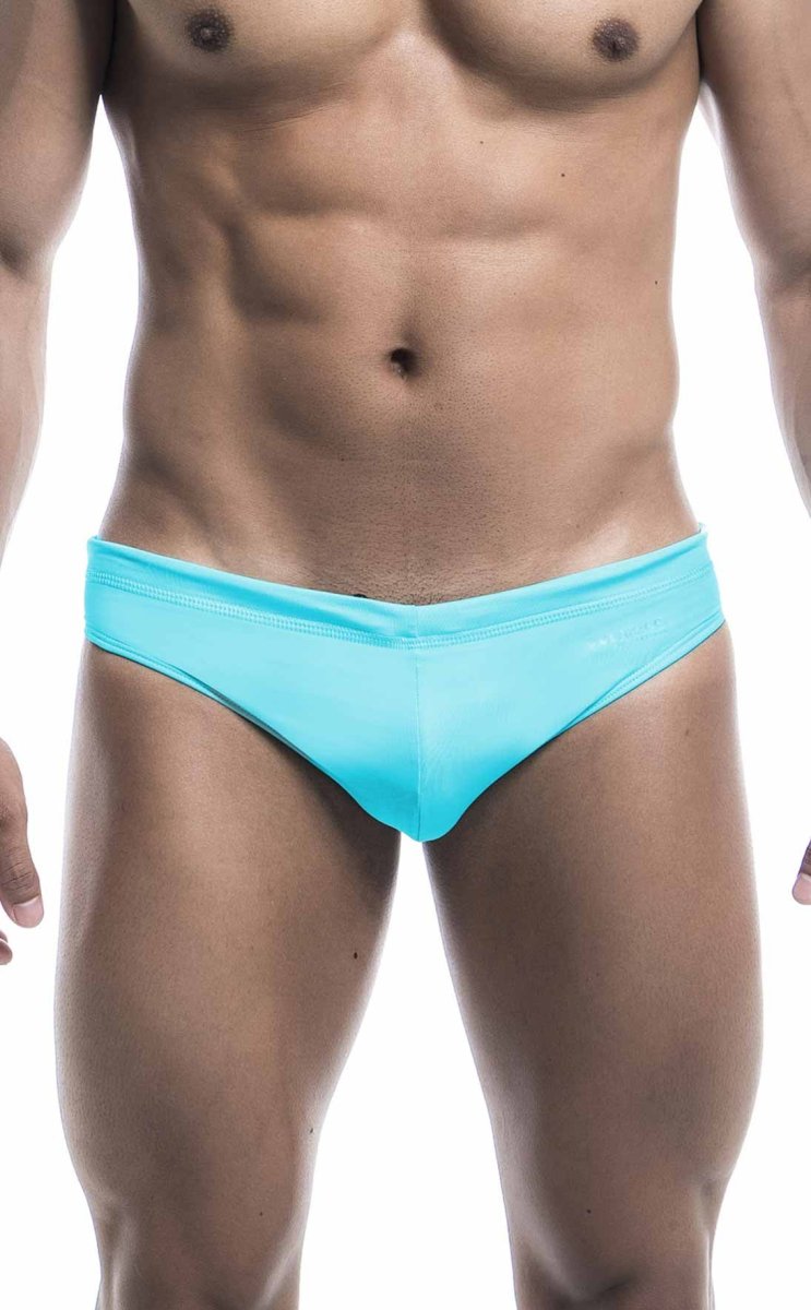Bright turquoise Oceanico swim briefs with smooth form-fitting design for comfortable swimwear use