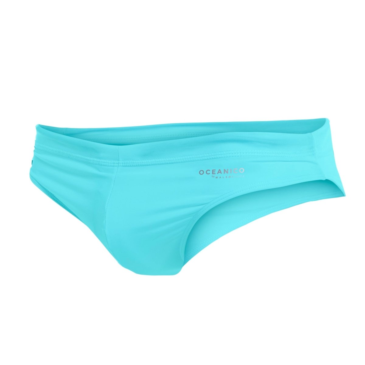 Turquoise oceanico swim briefs with a sleek form-fitting design ideal for swimming and beachwear