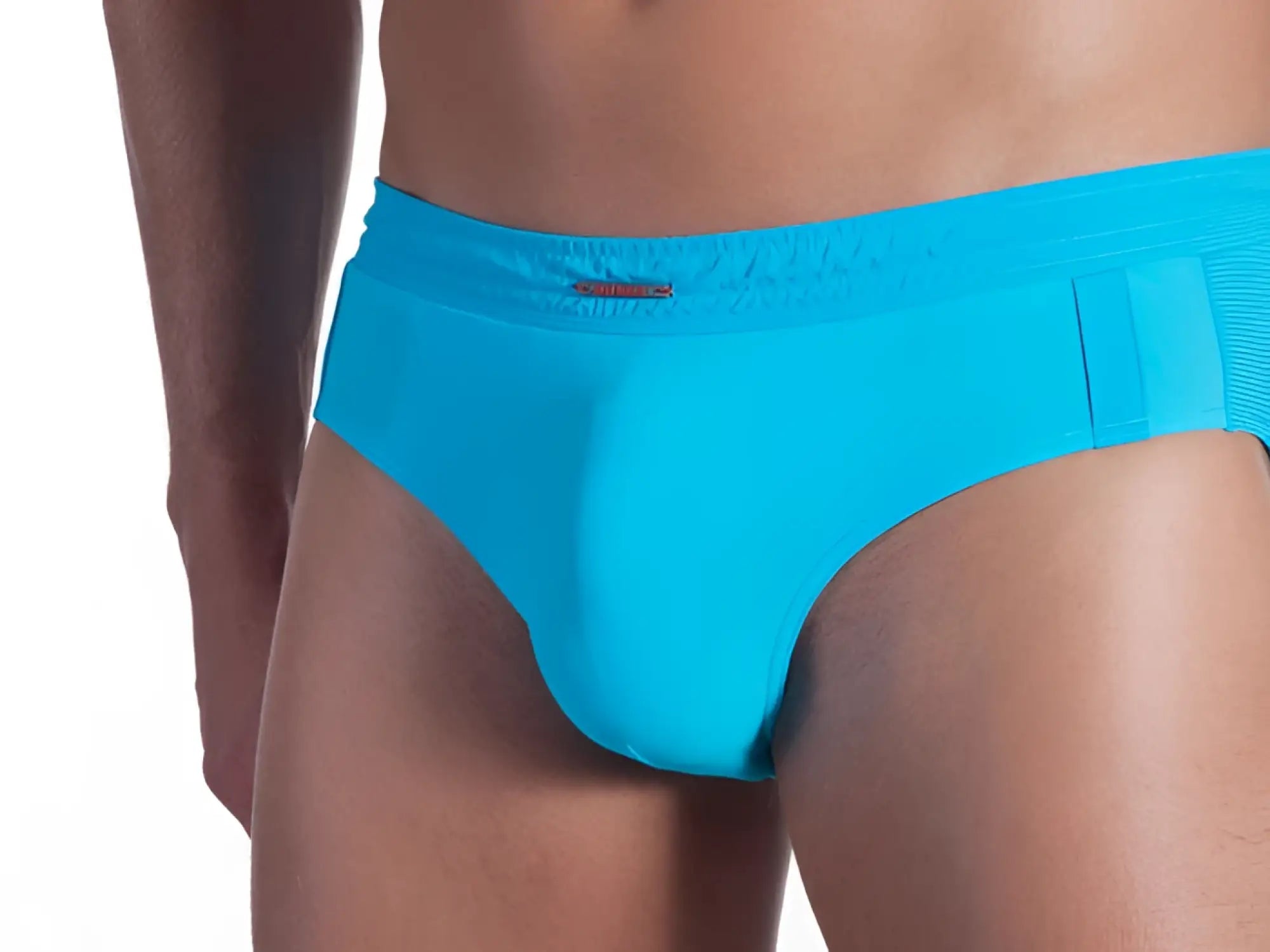 Bright turquoise olaf benz blu 1151 sport bikini swimwear with textured waistband and subtle side panels size xl
