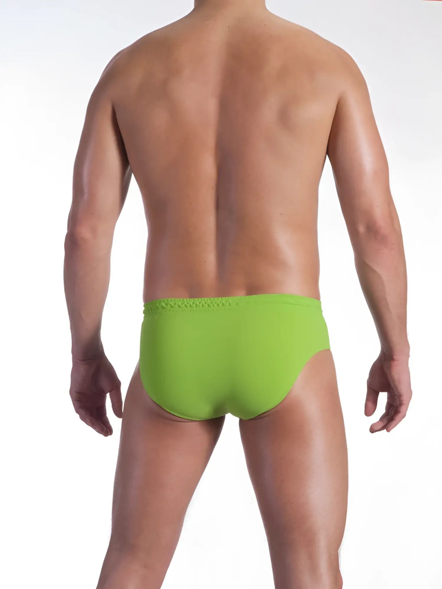 Olaf Benz BLU 1151 sport bikini swimwear in bright lime green with textured crochet trim along the waistband size XL
