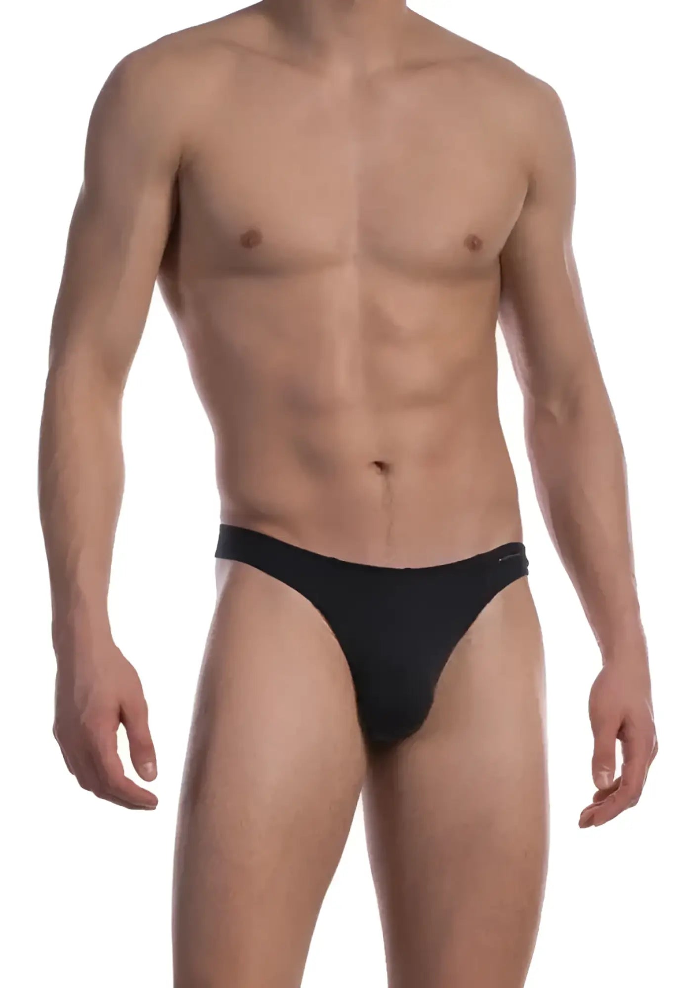 Black men’s briefs olaf benz ministrings in sleek form fitting design and soft black fabric shown from the front
