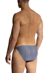 Blue pleated men’s briefs by OLAF BENZ RIOTANGA featuring breathable fabric for comfort and style