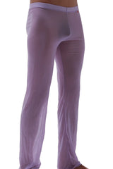 Purple sheer men’s lounge pants net lilac made of smooth lightweight fabric with a snug fit