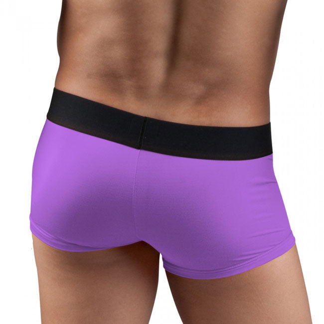 [Lot de 2] Boxer brésilien Papi Loop/Solid en microfibre, sous-vêtement noir + violet 626199, taille S