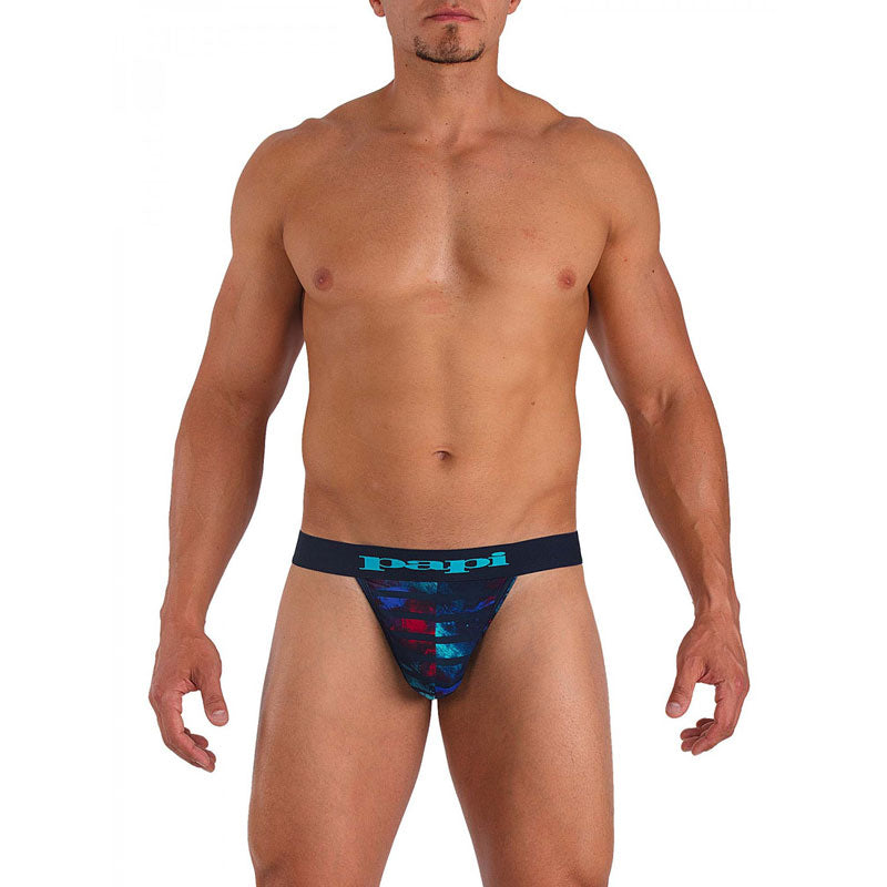 Papi Microflex Singles Stripe Tanga Unterhose blau 626938-968 Größe S