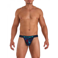 Papi Microflex Singles Stripe Thong Underwear Blue 626938-968 Size S