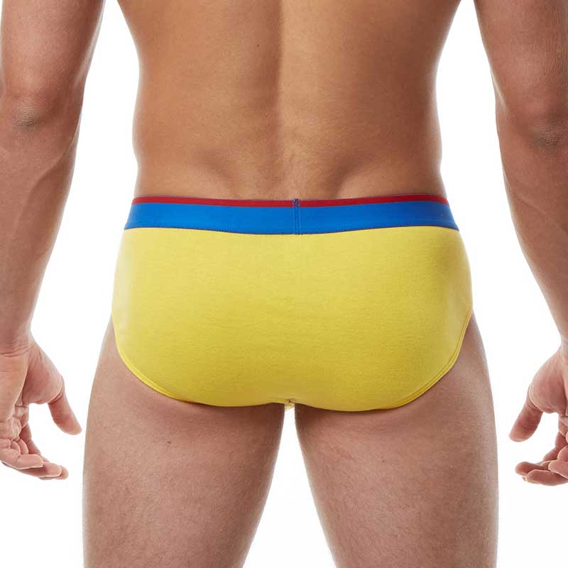 Papi [Lot de 3] Sous-vêtements Heritage Clasico Hip Brief Blanc &amp; Jaune &amp; Bleu Marine 980411-903 Taille M