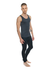 Dark gray heathered fitted tank top with simple round neckline the perfect tank charcoal heather