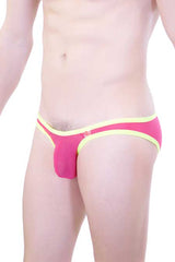 Petit-Q Big Bulge Transparenter Bikini-Unterwäsche, Rosa/Gelb, PQ161128, Größe L