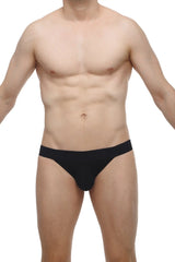 PetiteQ bikini aizy modal black black form-fitting briefs with smooth modal fabric finish front view