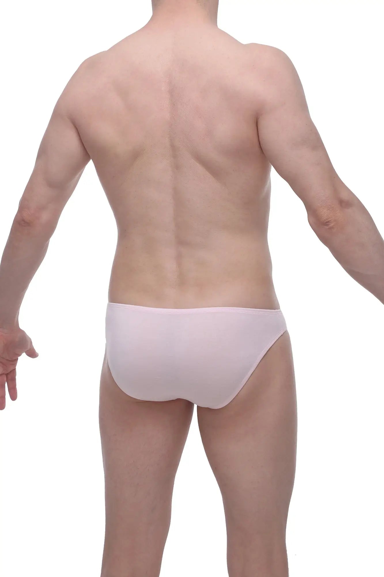 A pair of light pink form-fitting bamboo briefs from bikini colline designed for comfort and style
