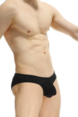 Black petitq bikini loisail men’s briefs with seamless smooth design and form fitting fabric for comfort