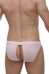 Pink athletic bamboo bikini manol briefs with central cutout and elastic waistband for comfortable wear