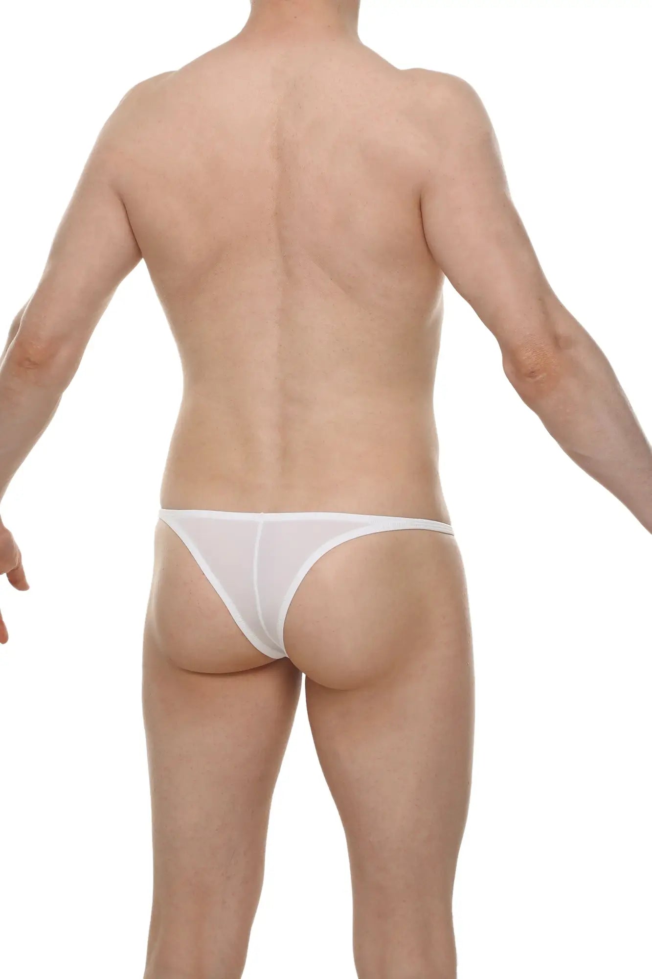 White sheer mesh thong bikini plellis white featuring delicate sheer mesh fabric and minimalist design