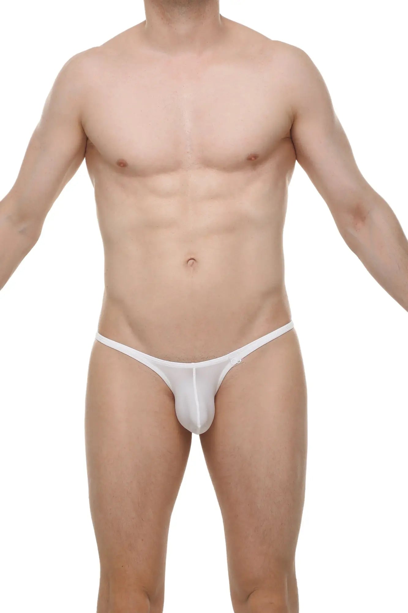 White sheer mesh thong bikini plellis white with low rise design and thin straps for a minimal beach look