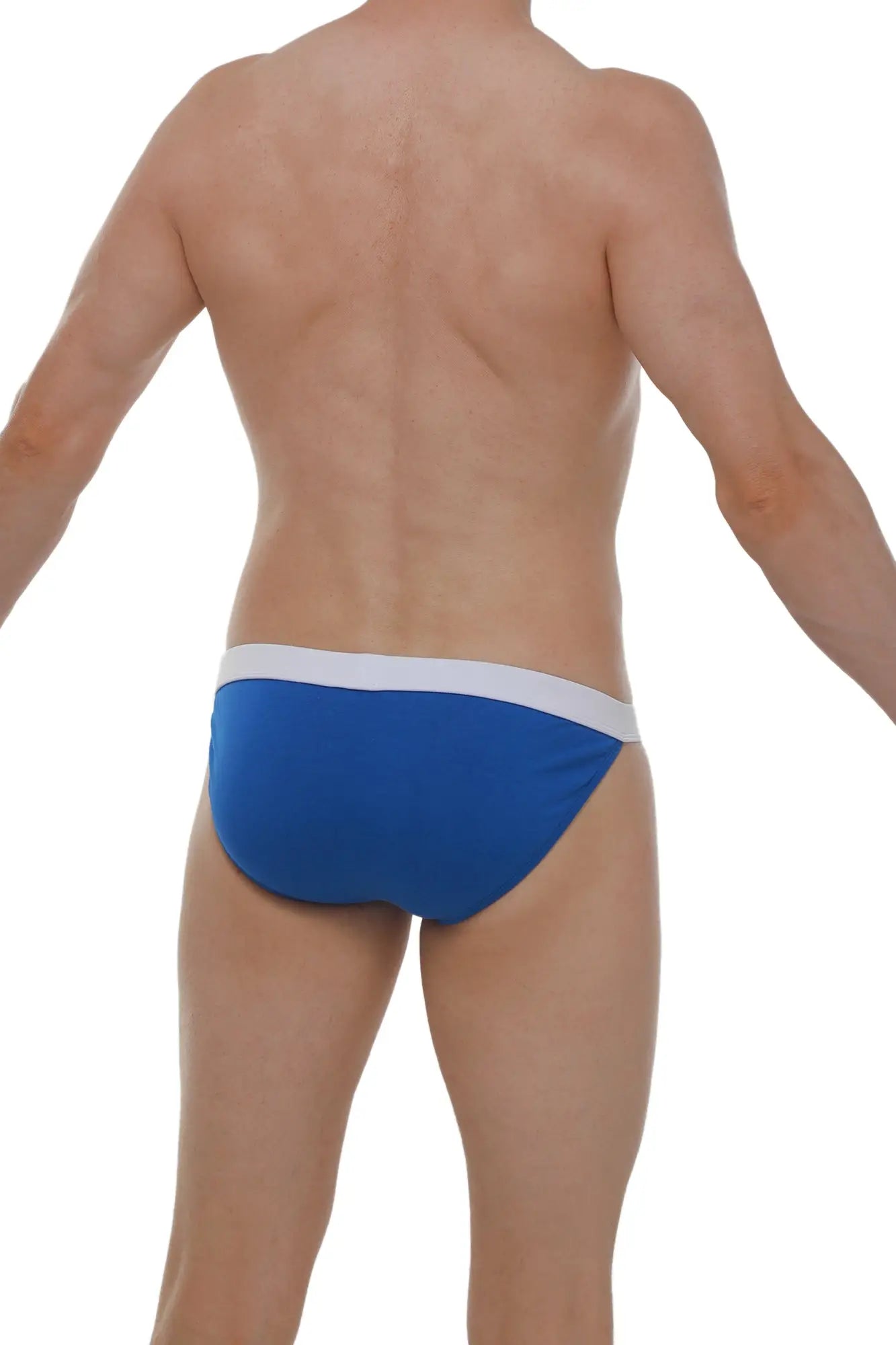 PetitQ bikini sillas modal blue swim trunks with white waistband for comfortable stylish swimwear use