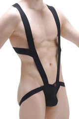 Black sleek strap-style bodysuit PetitQ BodyJockstrap black Ardun made of smooth minimalist fabric