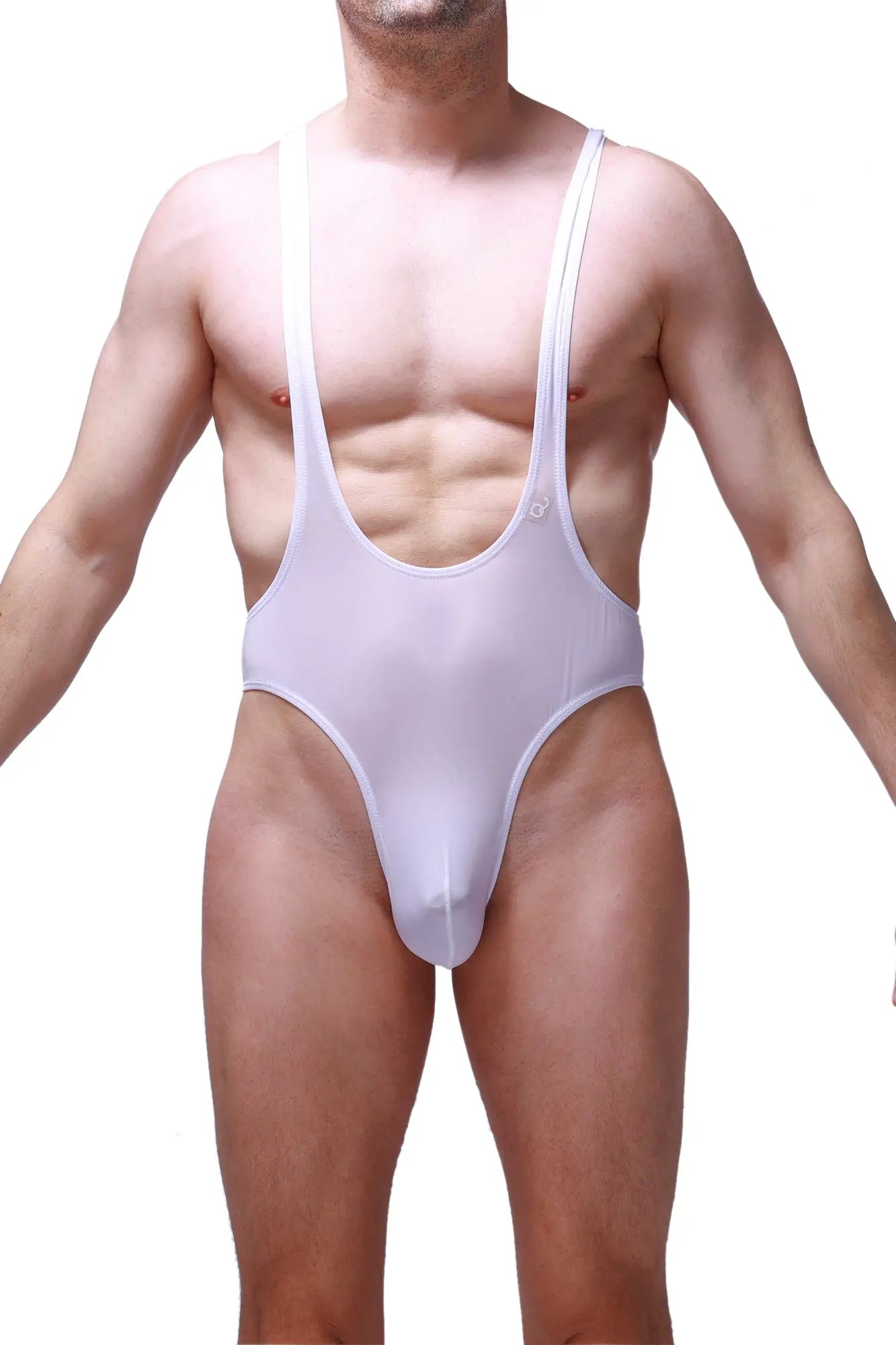 Petitq bodysuit thong gonzac plum white white sheer mesh one-piece swimsuit with thin shoulder straps and high-cut leg