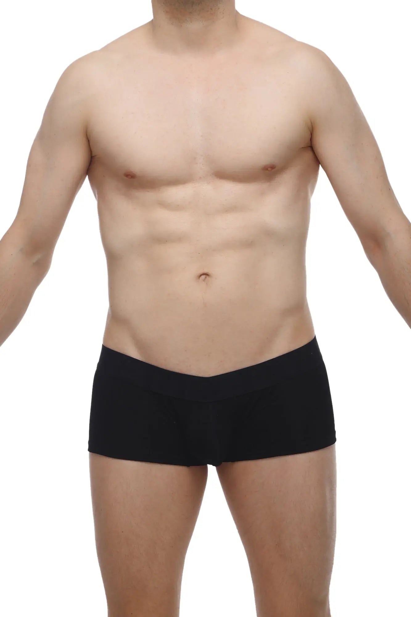 Black petitq boxer algun modal briefs with smooth form-fitting design made from soft modal fabric