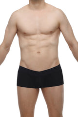 Black petitq boxer algun modal briefs with smooth form-fitting design made from soft modal fabric