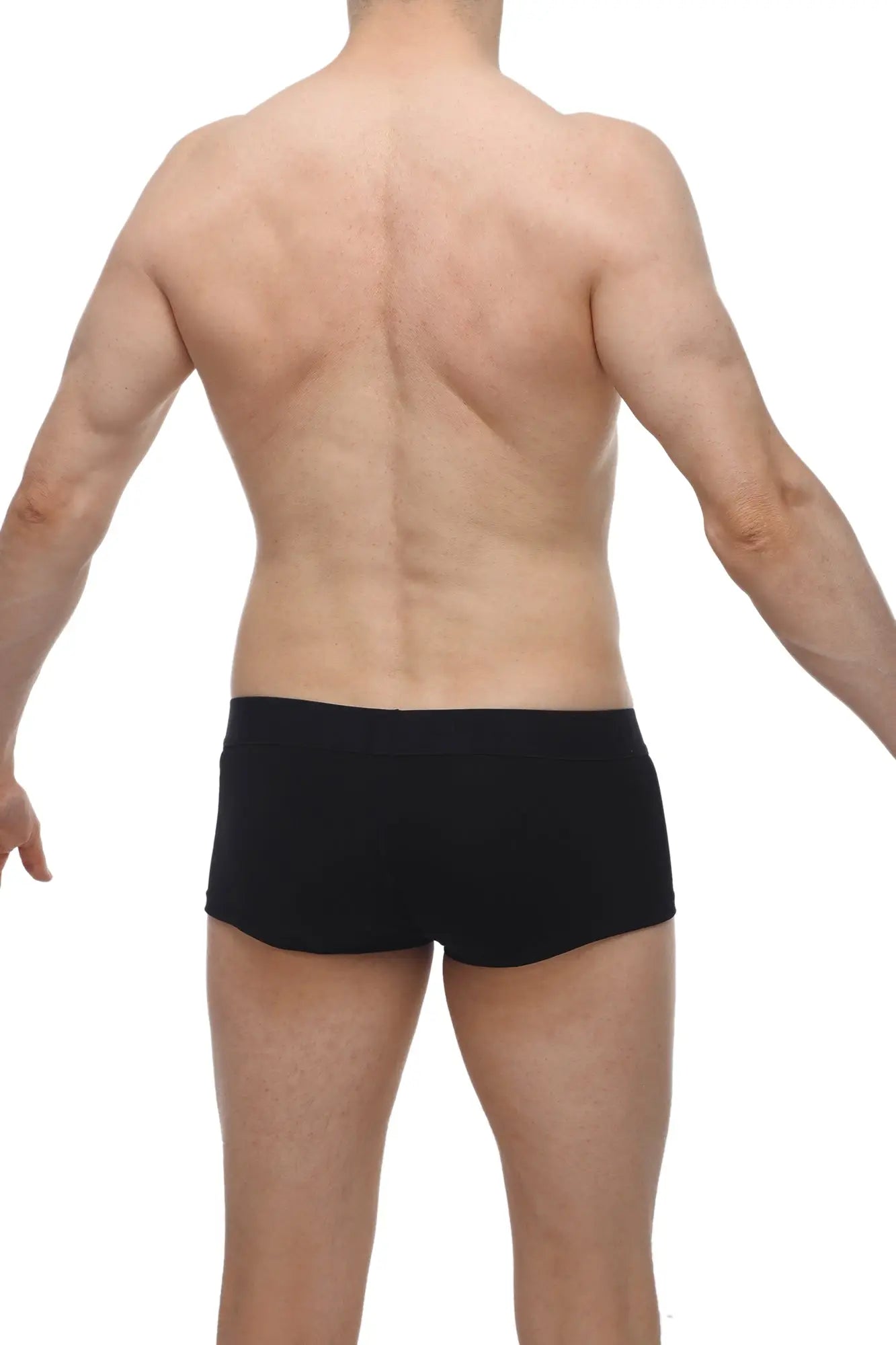 Black petitq boxer algun modal briefs with smooth form-fitting design made from modal fabric