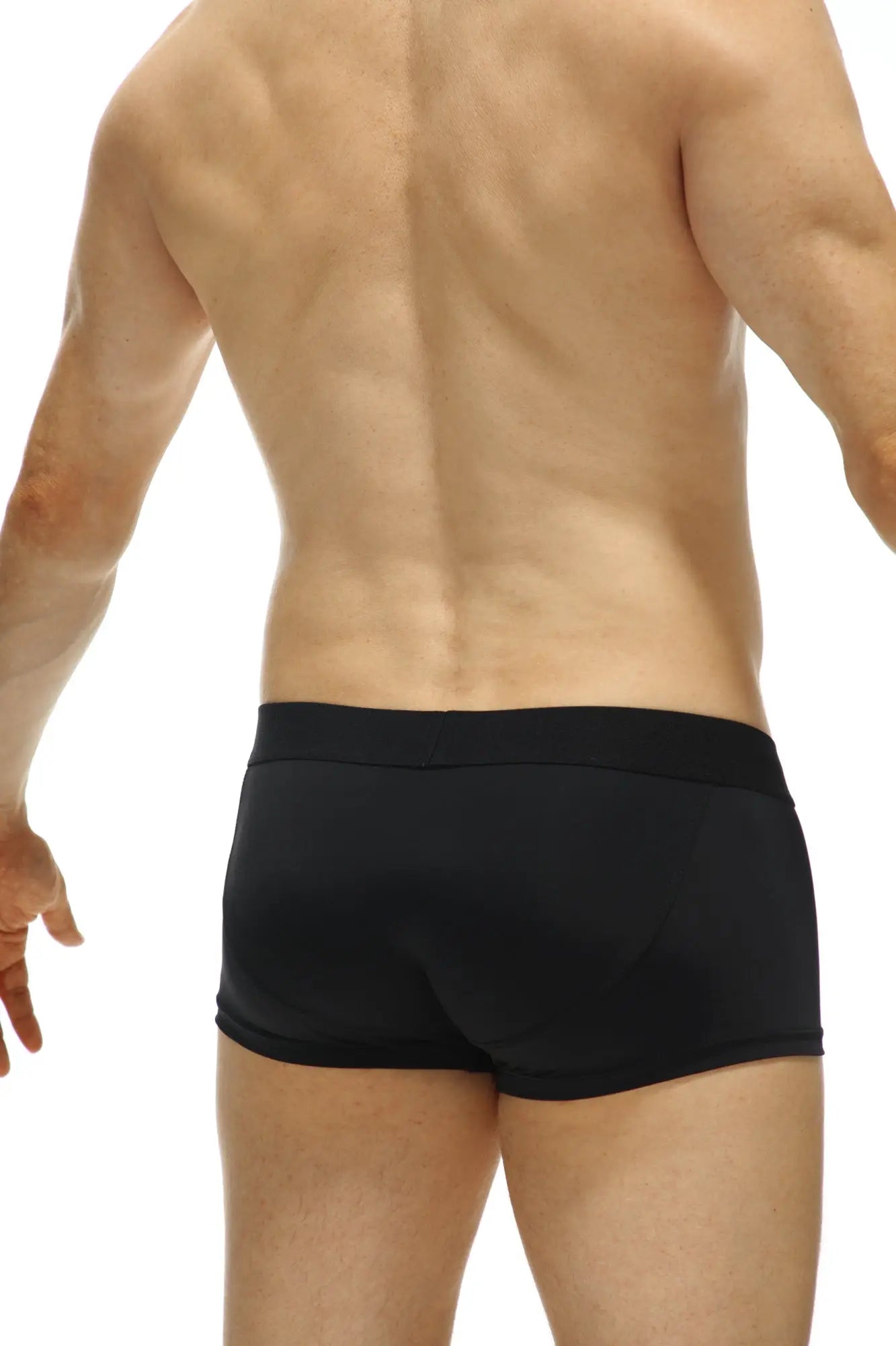 Black athletic briefs petitq boxer protruder recycled black with snug form-fitting design