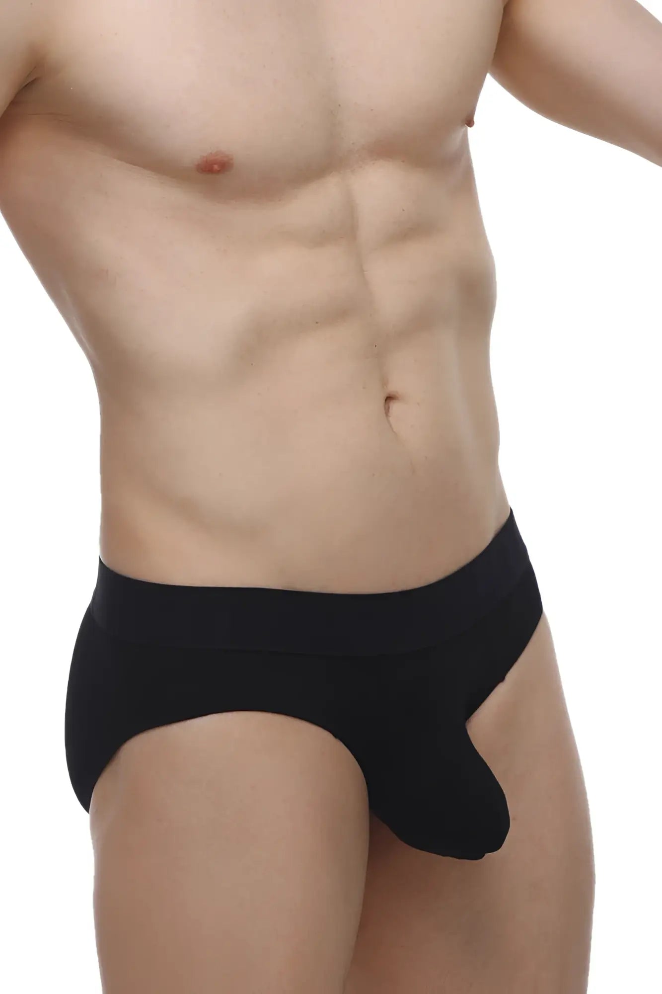 Black petitq brief dome modal made of soft modal fabric with a snug form-fitting design for comfortable wear