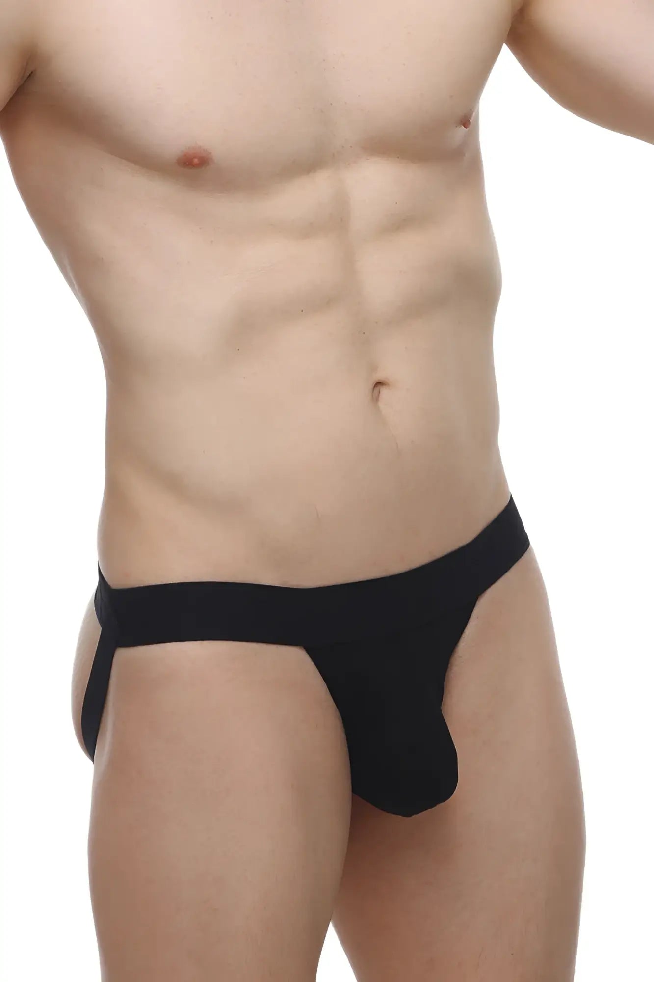 PetitQ jockstrap blyes modal black in smooth stretchy fabric with supportive side straps and a form-fitting design