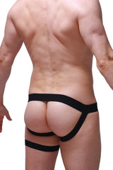 PetitQ jockstrap prenay black black form-fitting briefs with three straps and a sleek minimalist design