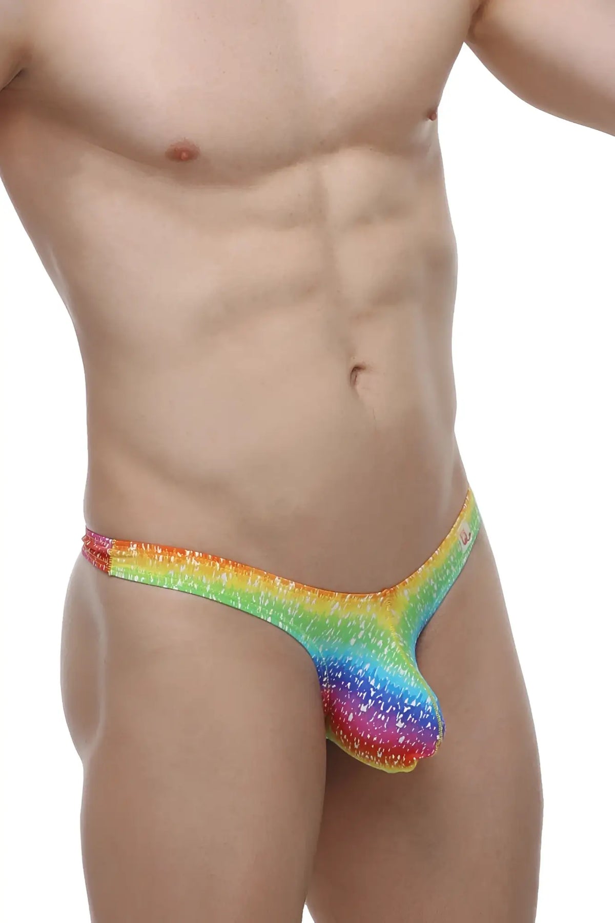PetitQ thong rainbow with shimmering multi-colored glitter design for vibrant stylish wear