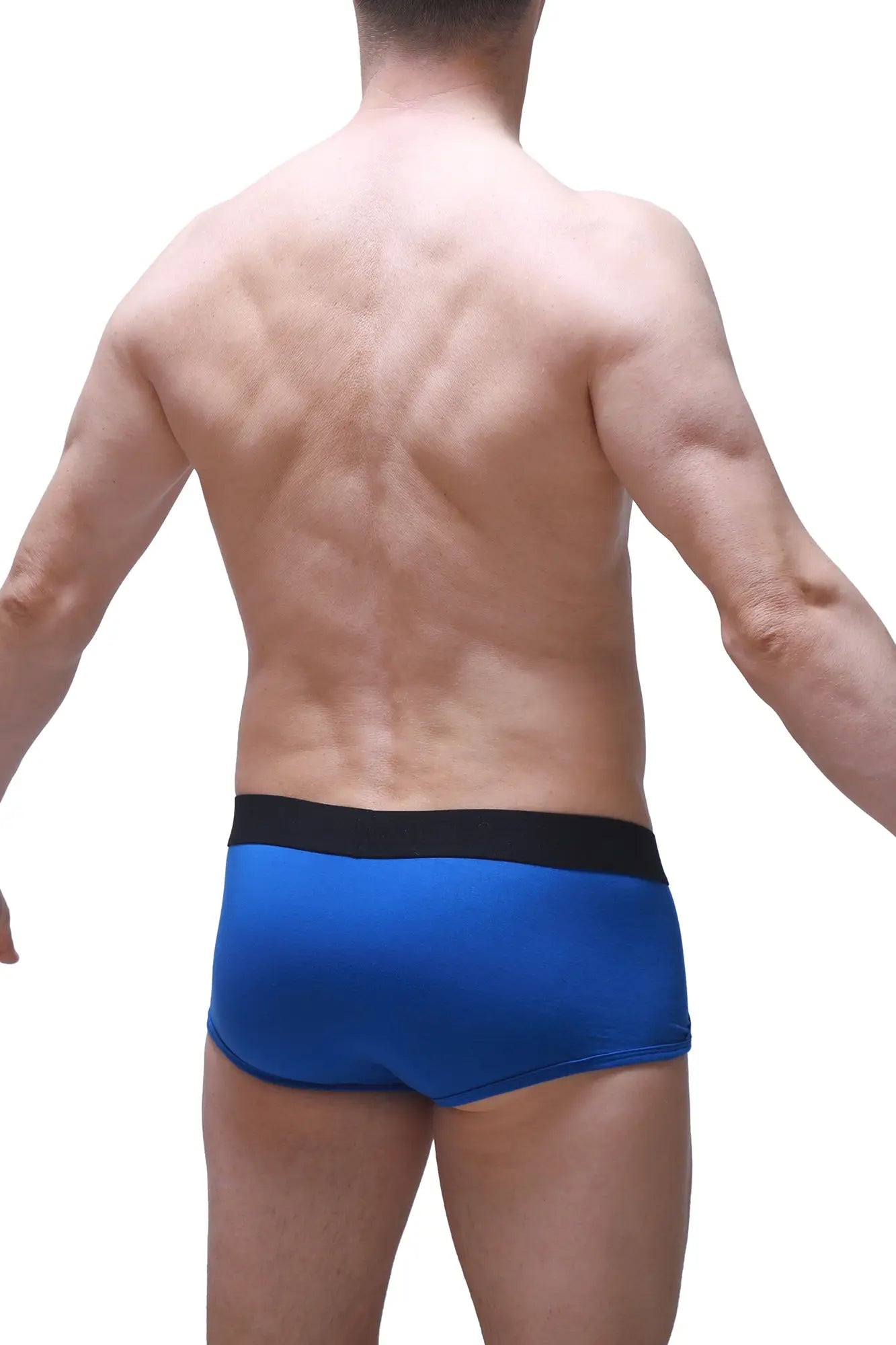 PetitQ trunk Morrier blue athletic briefs with a black waistband designed for comfortable sporty wear