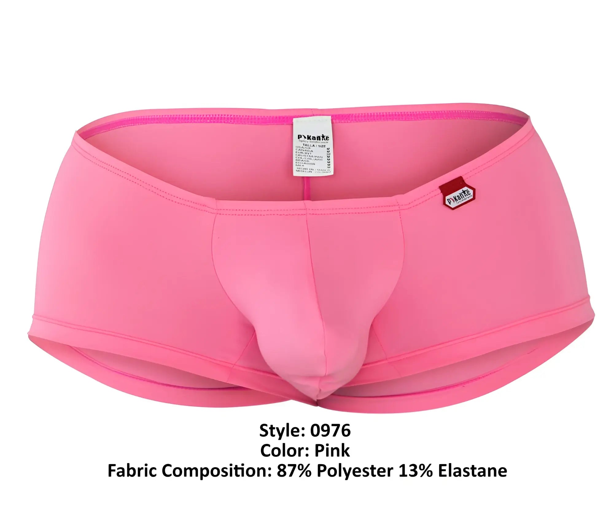 Pink men’s briefs pikante PIK 0976 angola trunks in snug fit made of 87% polyester and 13% elastane