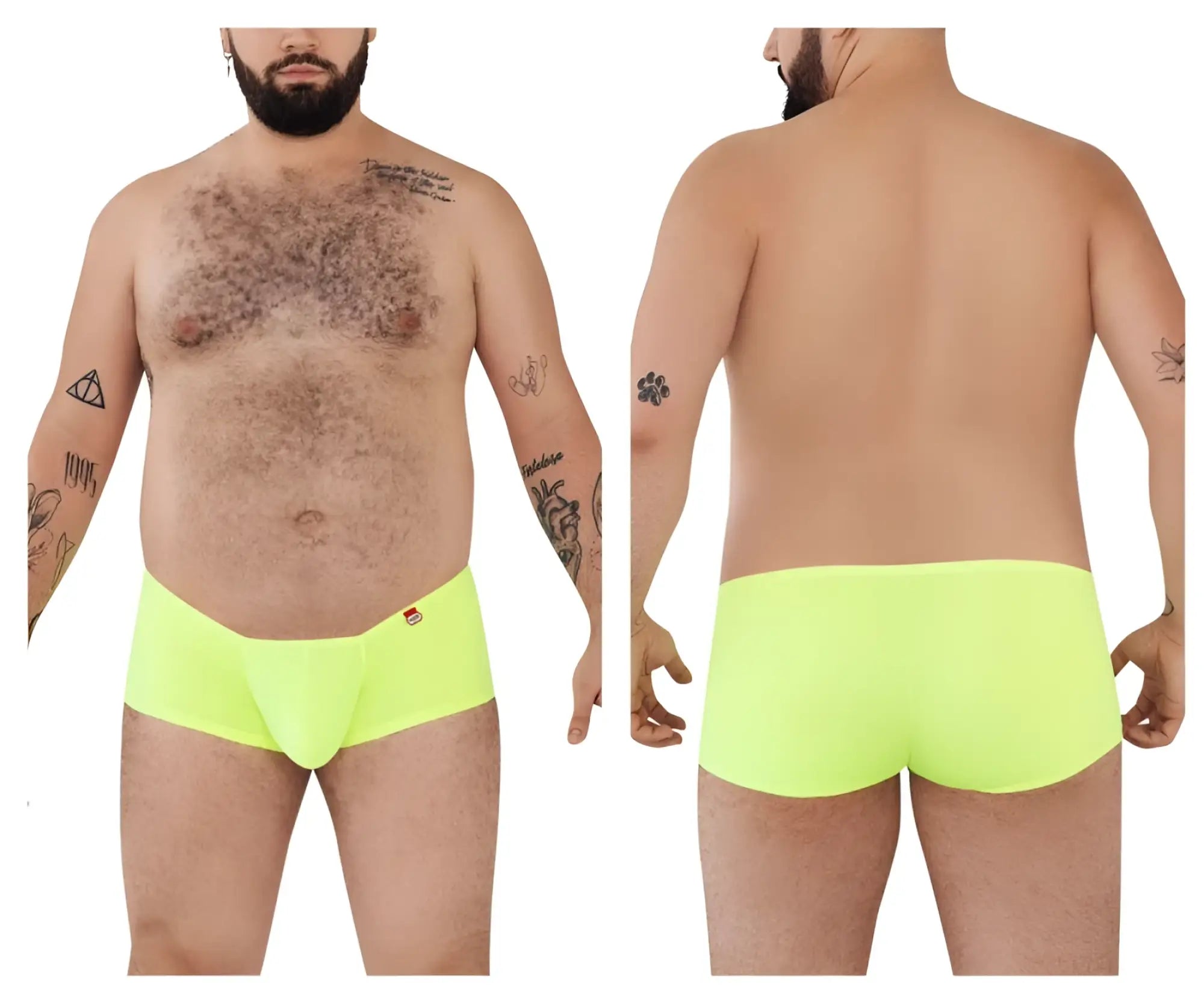 Neon yellow pikante pik 0976x angola trunks briefs in green showing a vibrant color contrast and comfortable fit