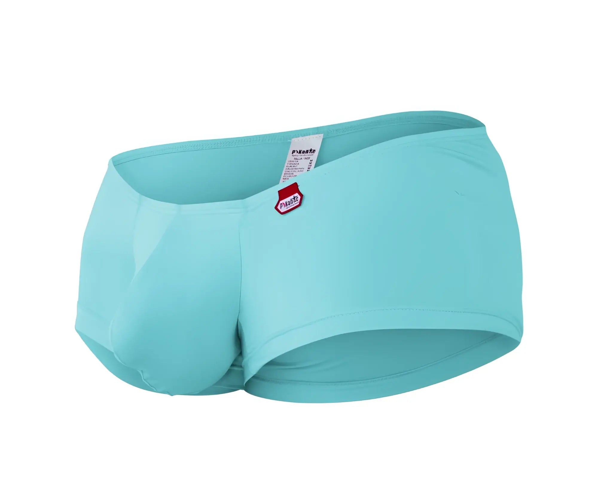 Light blue pikante pik 0976x angola men’s briefs with red and white brand tag on the front