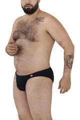 Black pikante pik 0977x angola bikini briefs with small red and white logo on left hip