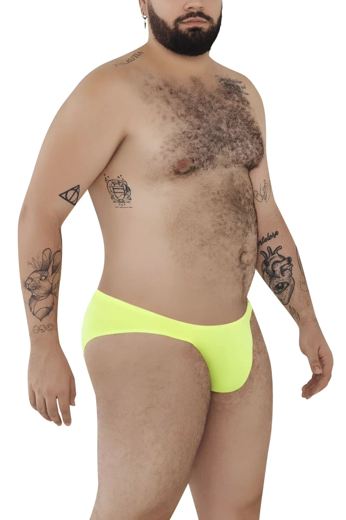 Bright neon yellow briefs from pikante pik 0977x angola bikini in green fabric for stylish swimwear look