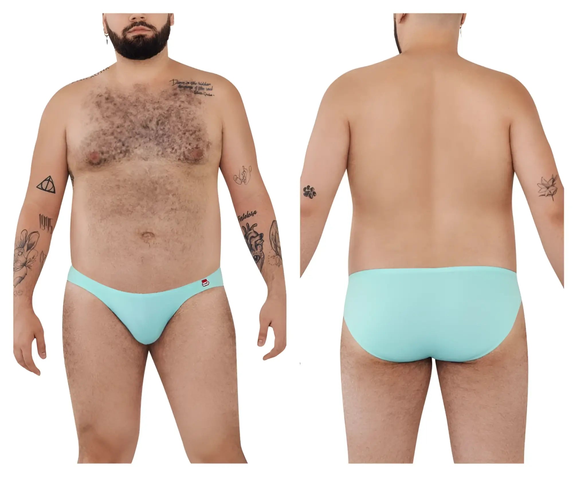 Light blue pikante PIK 0977X angola bikini briefs with small red logo on left hipband front side